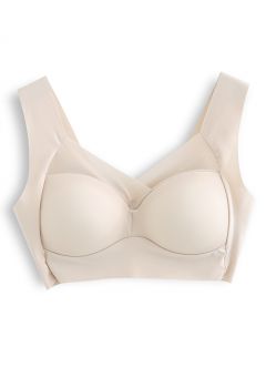 Full-Coverage Wirefree Bra Top in Nude