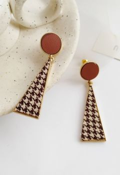Wavy Pattern Triangle Drop Earrings