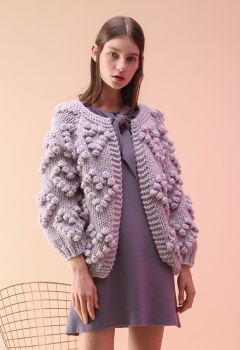 Knit Your Love Cardigan in Lavender