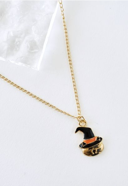Cat Wizard Golden Necklace