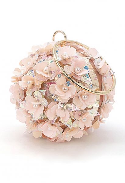 Exquisite Flower Ball Clutch in Pink