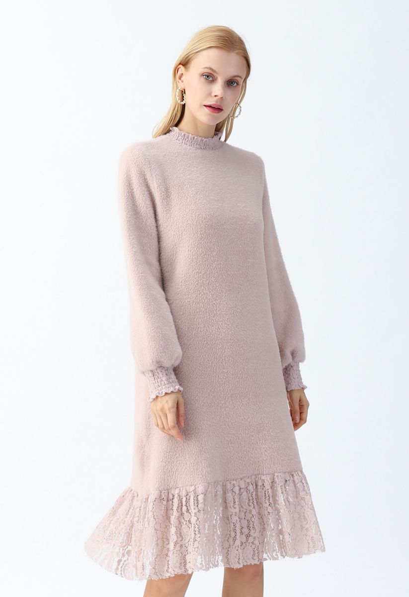 fluffy knit dress