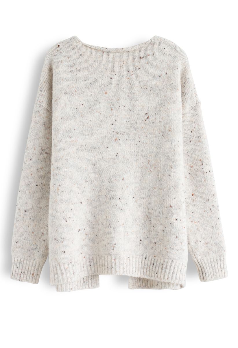 Collarless Open Front Fluffy Knit Cardigan - Retro, Indie and Unique ...