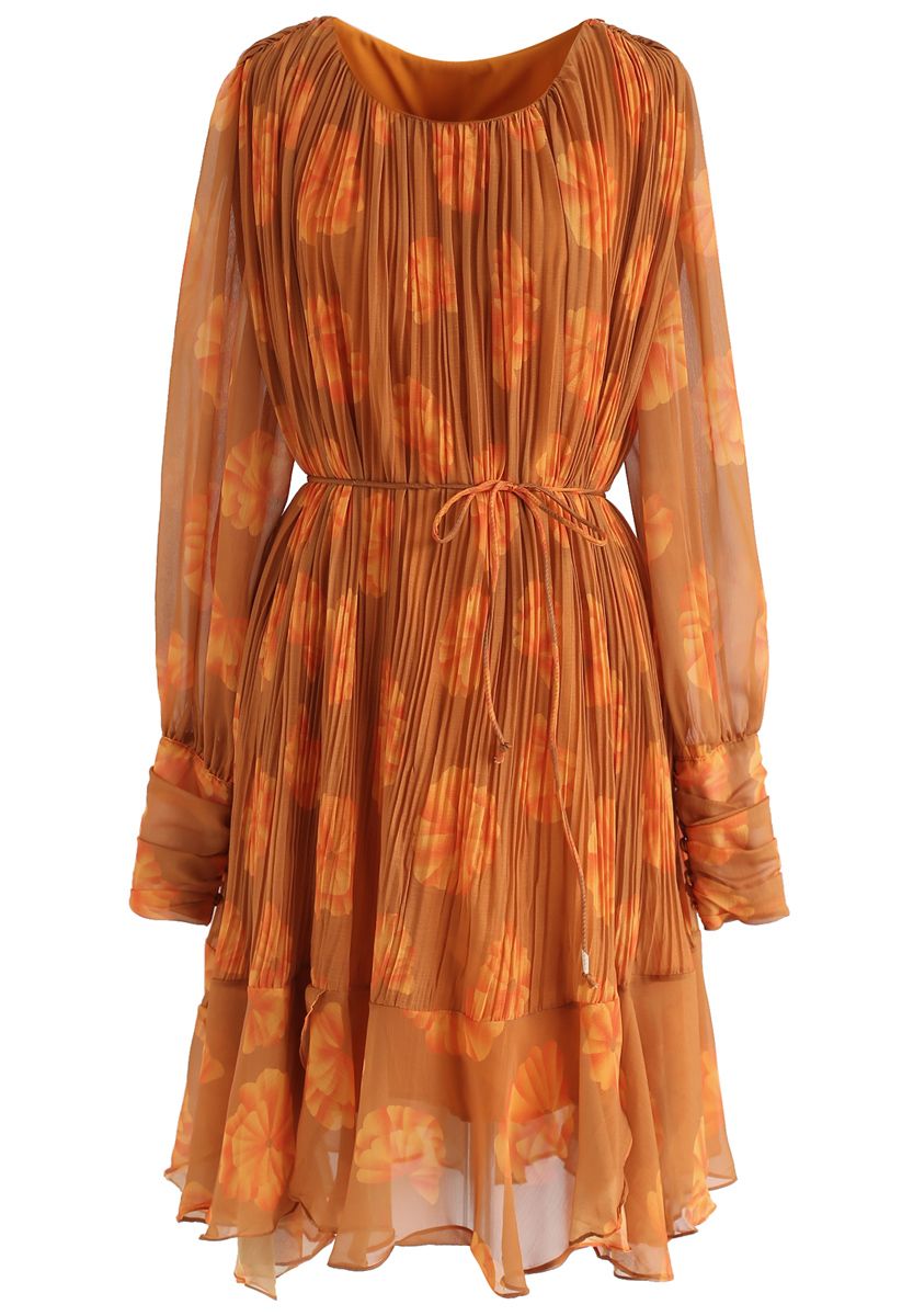 sheer orange dress