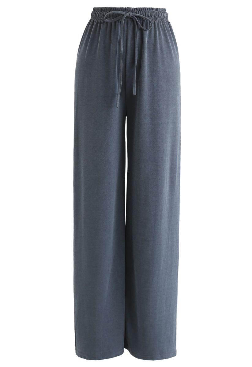 Drawstring Wide-Leg Pants in Teal - Retro, Indie and Unique Fashion