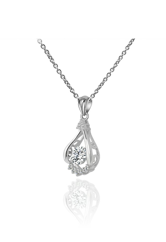 Droplet Shape Moissanite Diamond Necklace