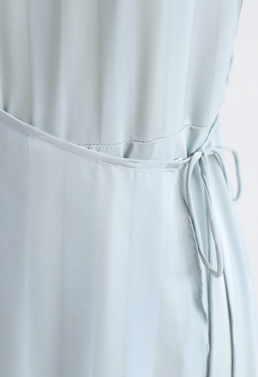 Subtle Stripe Asymmetric Dress in Mint - Retro, Indie and Unique Fashion