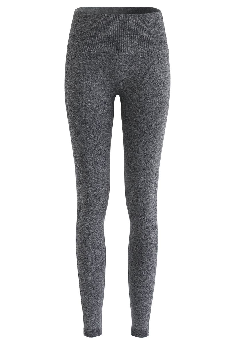 Butt Lift High-Rise Fitted Leggings in Grey - Retro, Indie and Unique ...
