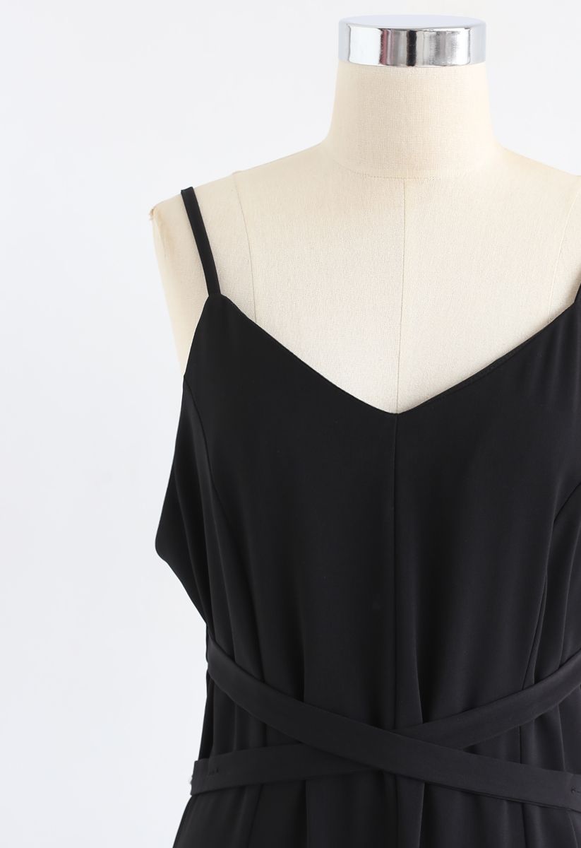 Split Shift Adjustable Cami Dress in Black - Retro, Indie and Unique ...