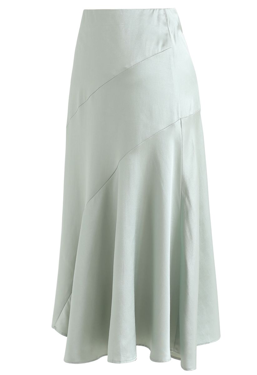 Frill Hem Midi Skirt in Mint - Retro, Indie and Unique Fashion