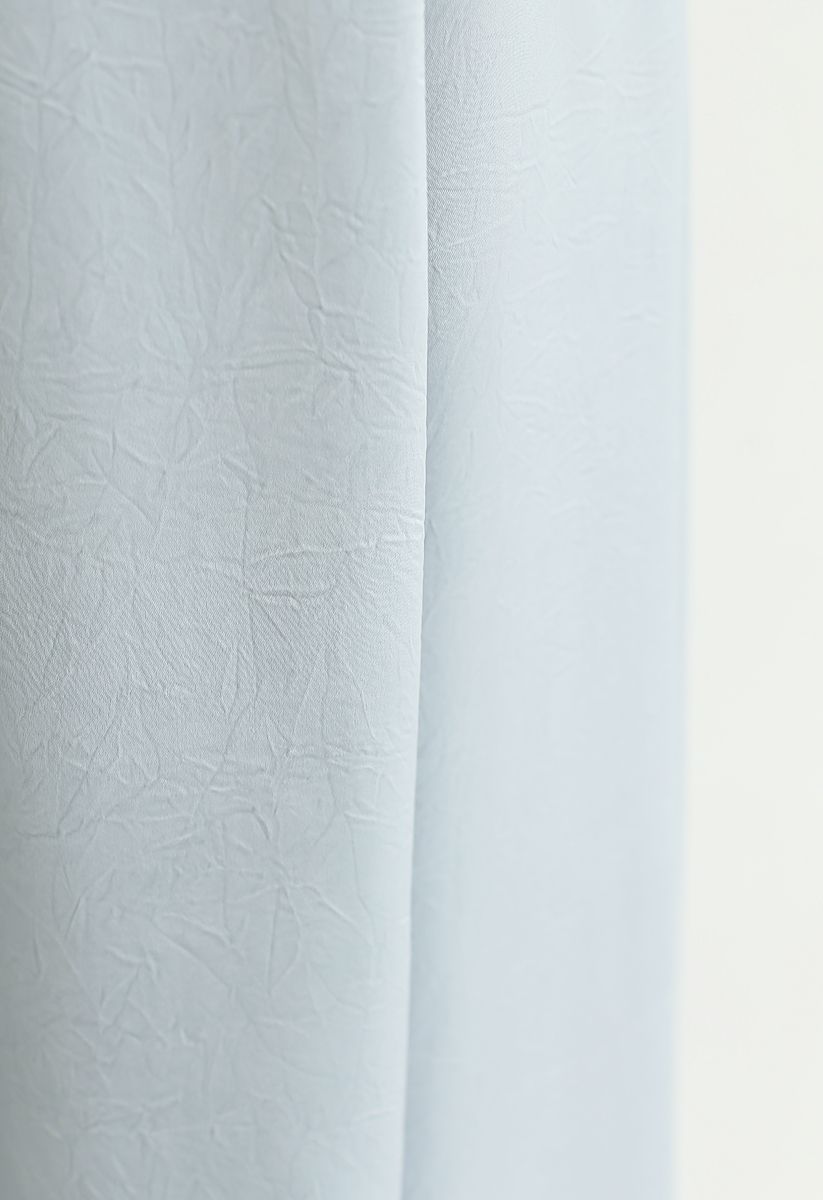 Silky Texture Asymmetric Midi Skirt in Mint