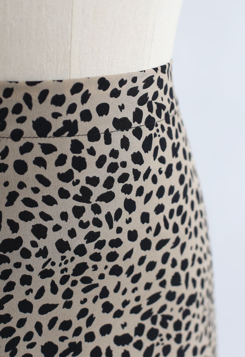 Leopard Print A-Line Midi Skirt - Retro, Indie and Unique Fashion