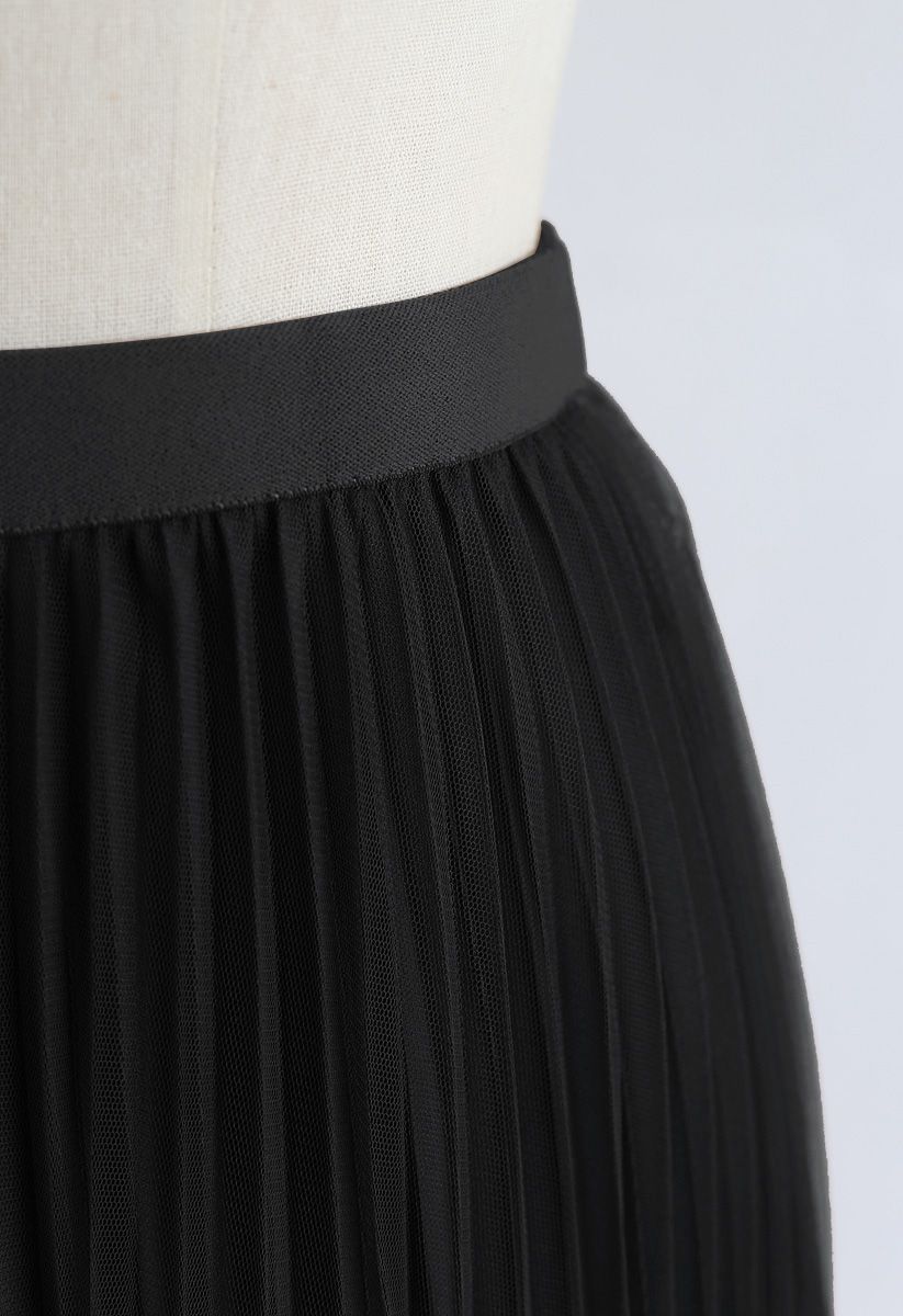 Reversible Pleated Midi Skirt in Black - Retro, Indie and Unique Fashion