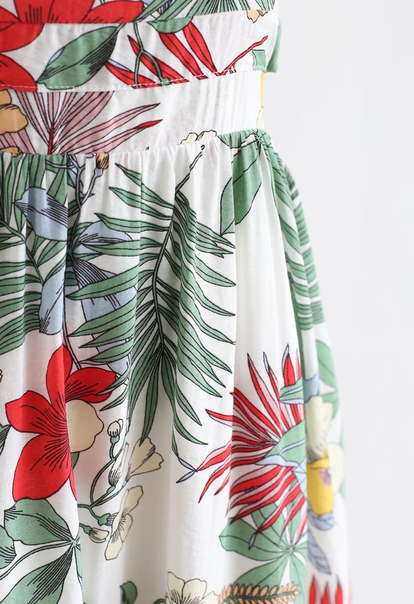 Tropical Garden Halter Neck Maxi Dress - Retro, Indie and Unique Fashion