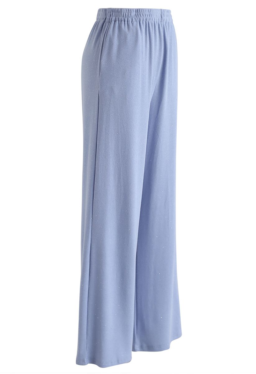 Sparkly Wide-Leg Full-Length Pants in Blue - Retro, Indie and Unique ...
