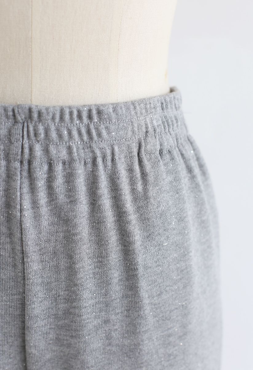 Sparkly Wide-Leg Full-Length Pants in Grey - Retro, Indie and Unique ...