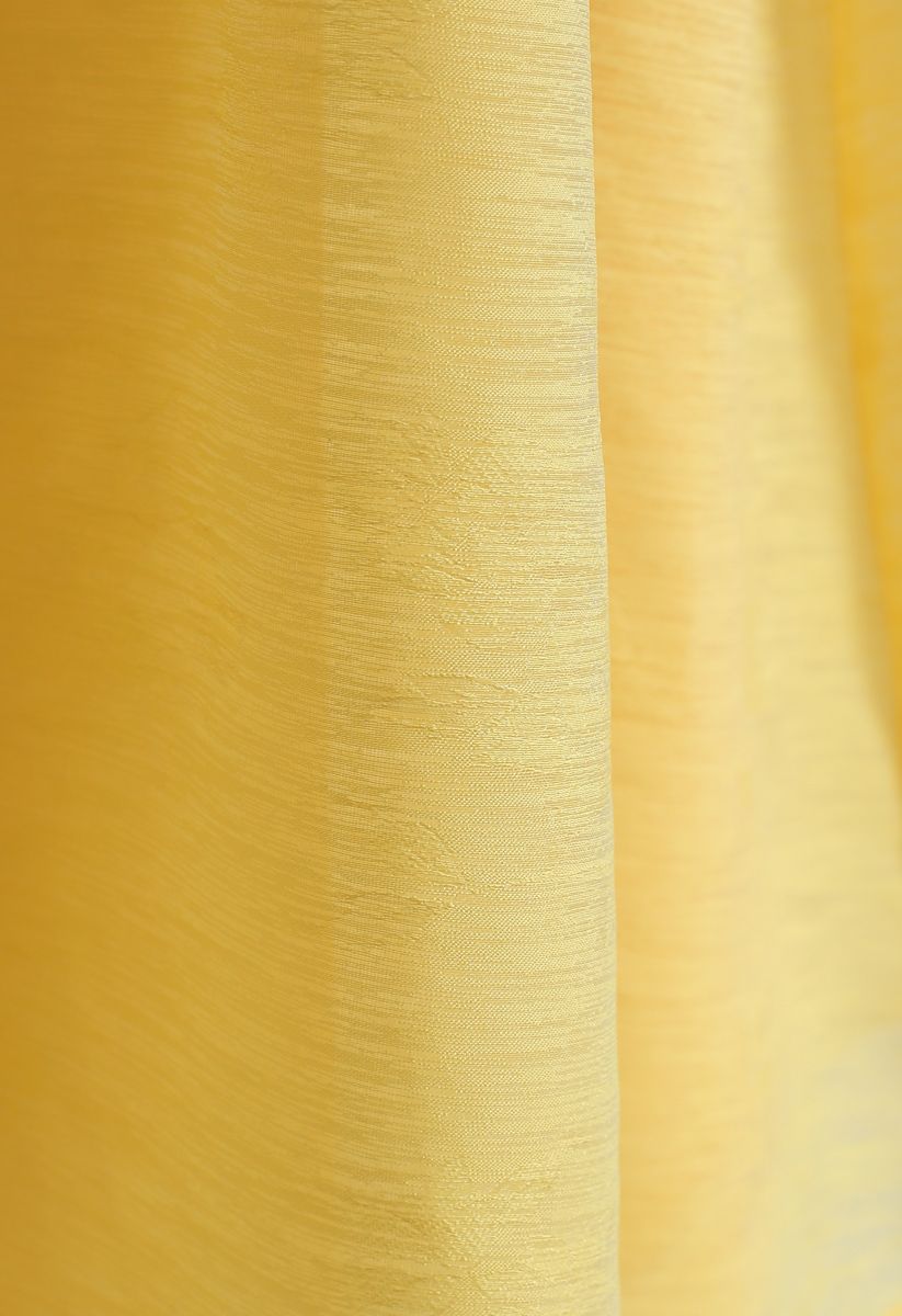 Tie-Strap Organza Midi Dress in Mustard