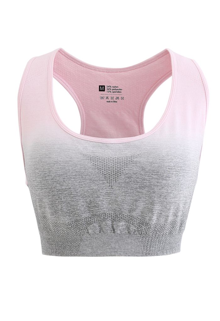 Gradient Medium-Impact Sports Bra and High-Rise Ankle-Length Leggings Set  in Light Pink - Retro, Indie and Unique Fashion
