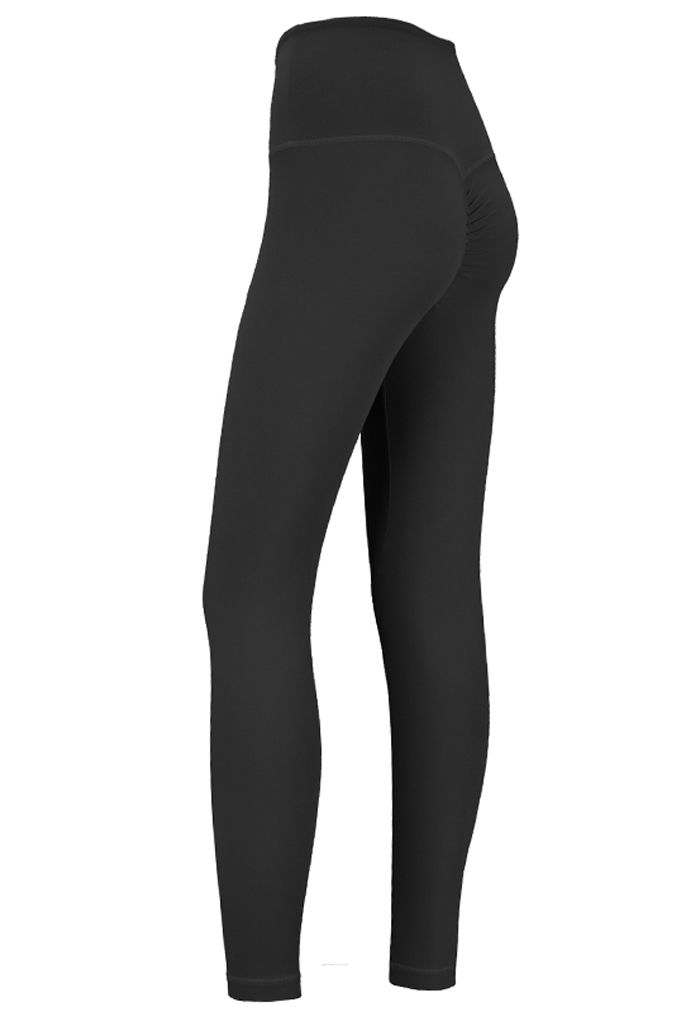 High Rise Peach Buttock Ankle-Length Leggings in Black - Retro, Indie ...