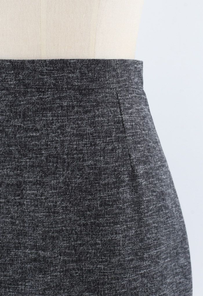 Wool-Blended Bud Mini Skirt in Smoke - Retro, Indie and Unique Fashion
