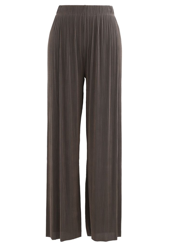 Contrasted High-Waisted Ribbed Pants in Brown - Retro, Indie and Unique ...