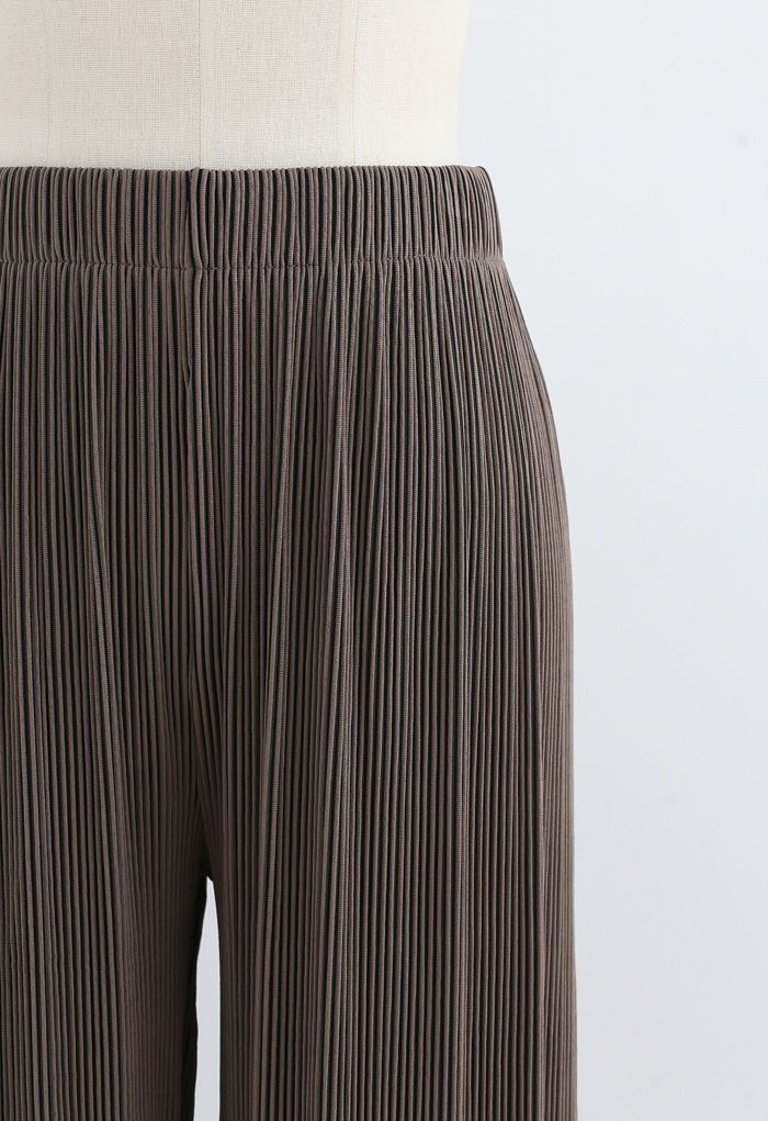 Contrasted High-Waisted Ribbed Pants in Brown - Retro, Indie and Unique ...