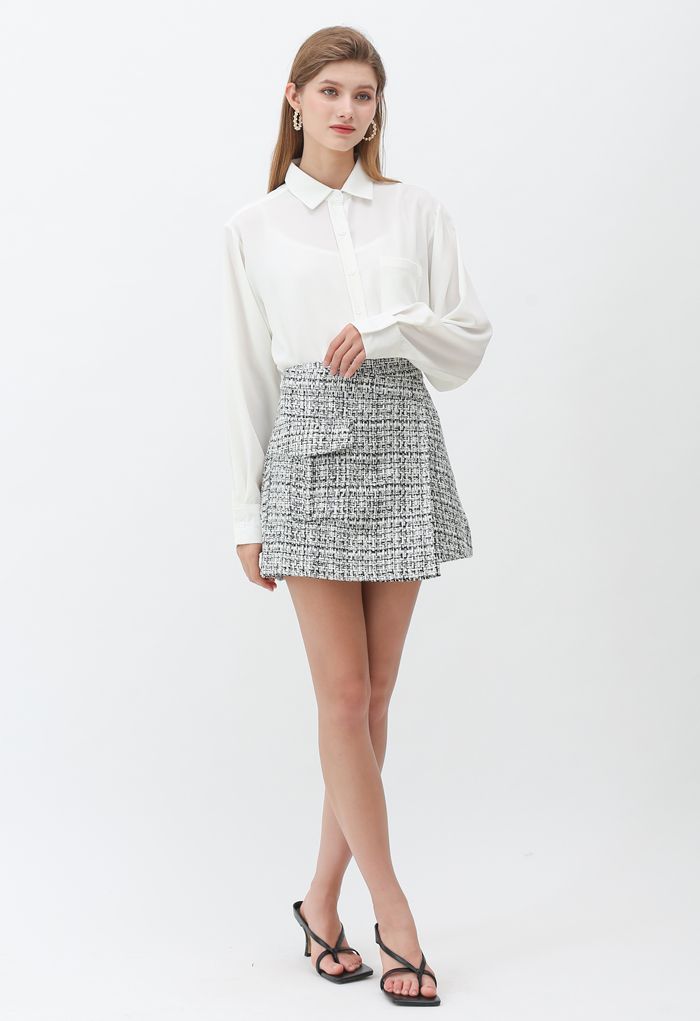 Basic Softness Hi-Lo Shirt in White - Retro, Indie and Unique Fashion