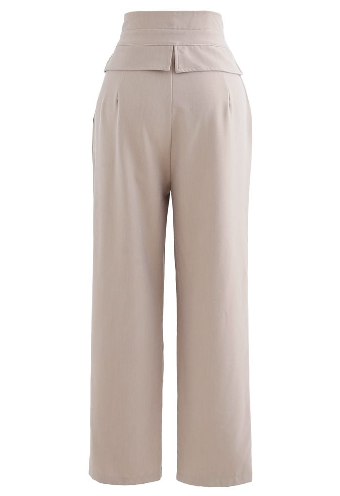 High-Waisted Tapered Pants in Sand - Retro, Indie and Unique Fashion