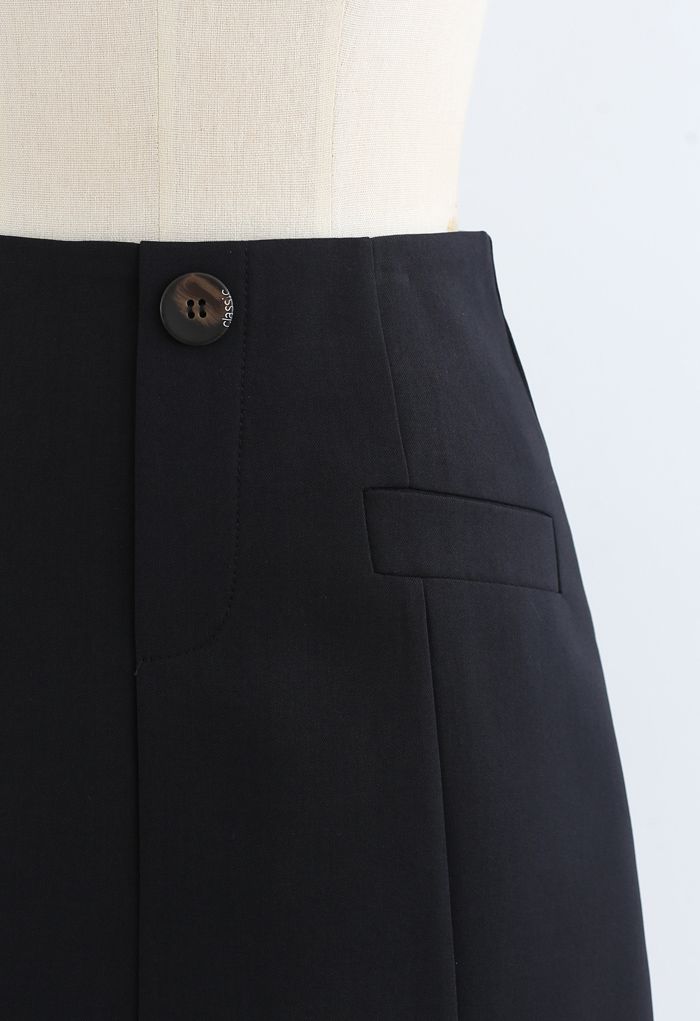 Pocket Embellishment Bud Skirt in Black - Retro, Indie and Unique Fashion