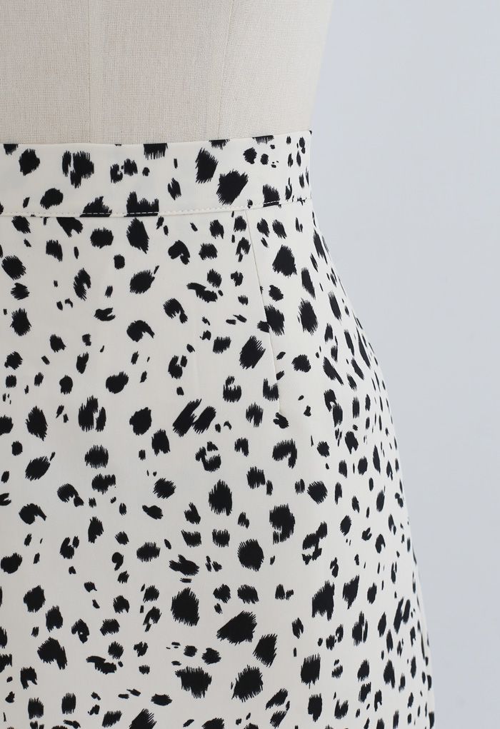 Irregular Dots Print Bud Skirt in Ivory - Retro, Indie and Unique Fashion