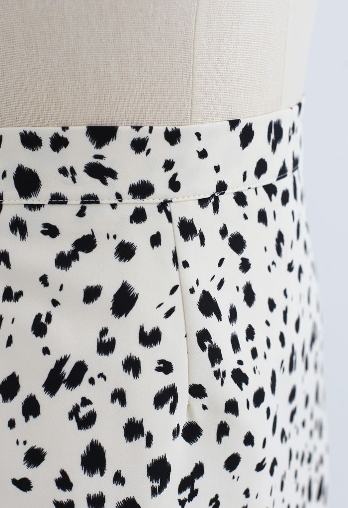 Irregular Dots Print Bud Skirt in Ivory - Retro, Indie and Unique Fashion