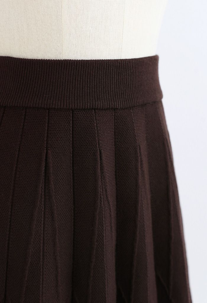 Stripe Pleated A-Line Knit Skirt in Cream - Retro, Indie and Unique Fashion