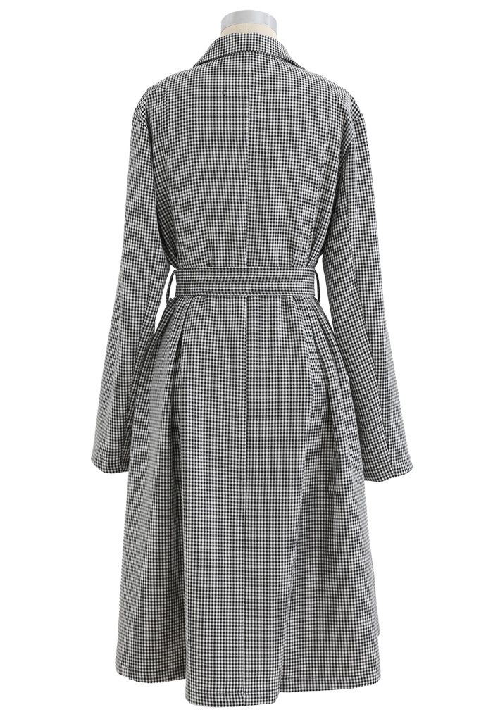 Button Down Houndstooth Belted Coat in Brown - Retro, Indie and Unique ...