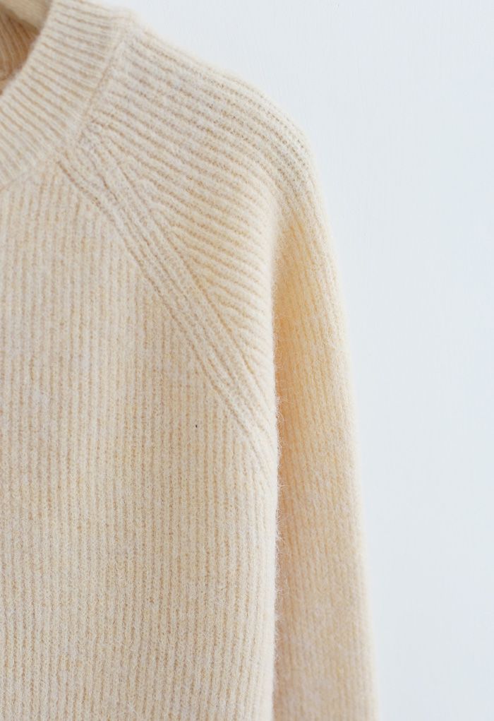 Basic Soft Touch Oversized Knit Sweater in Cream - Retro, Indie and ...