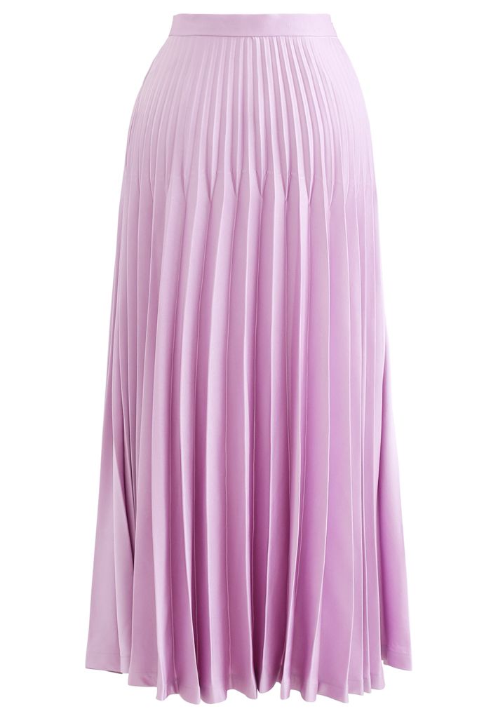 High-Waisted Full Pleated Maxi Skirt in Pink - Retro, Indie and Unique ...