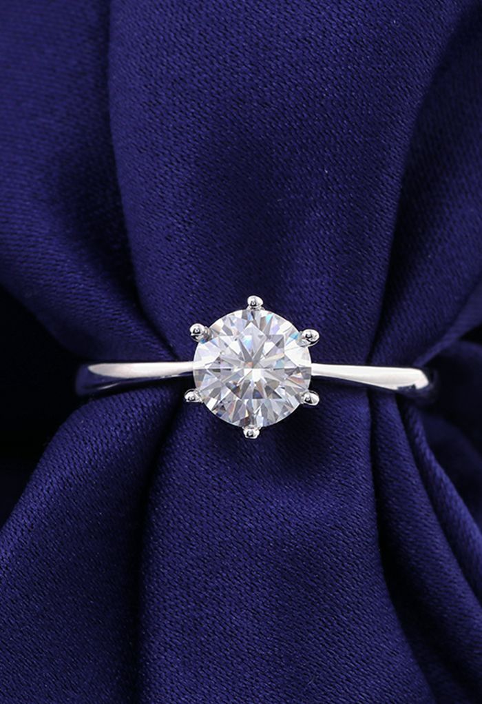 Glossy Edge Moissanite Diamond Ring - Retro, Indie and Unique Fashion