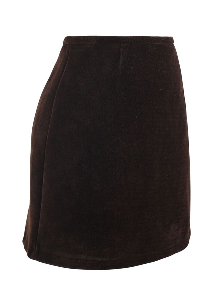 Corduroy Mini Bud Skirt in Brown - Retro, Indie and Unique Fashion