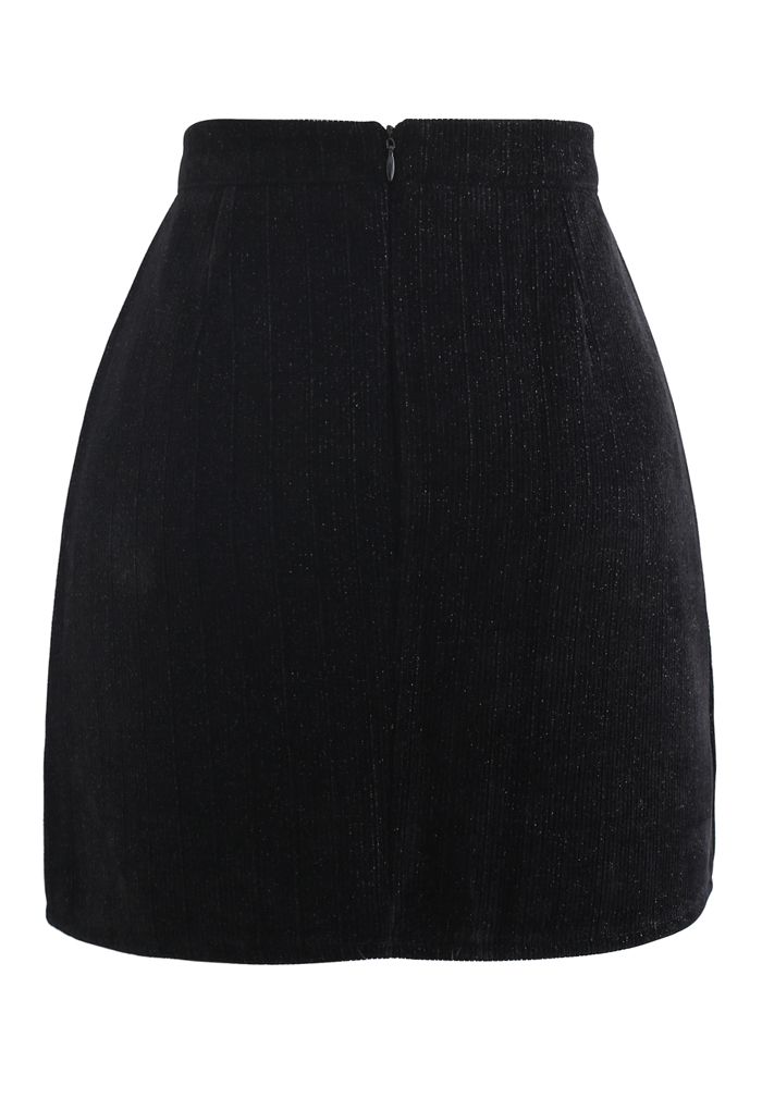 Glimmer Lines Corduroy Bud Skirt - Retro, Indie and Unique Fashion