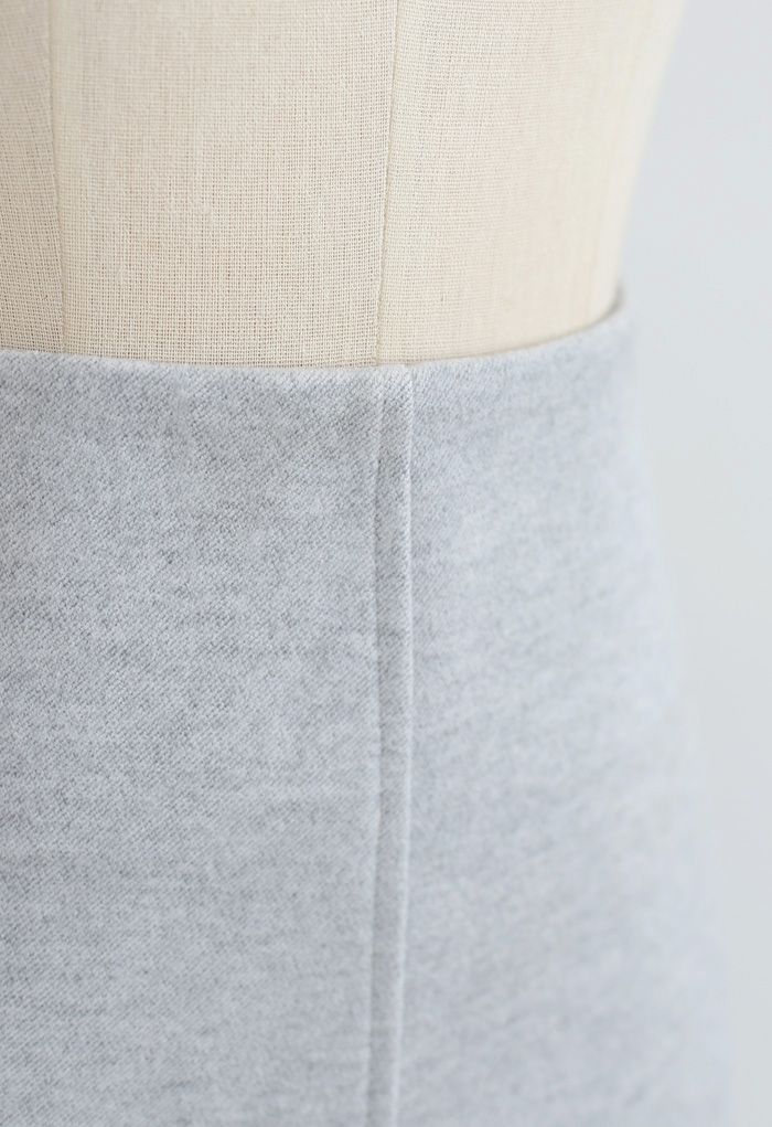 Seamed Detail Wool-Blend Flare Skirt - Retro, Indie and Unique Fashion