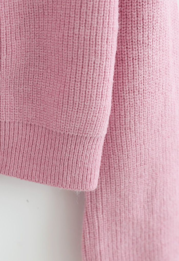 Crystal Button Puff Sleeves Crop Cardigan in Pink - Retro, Indie and ...