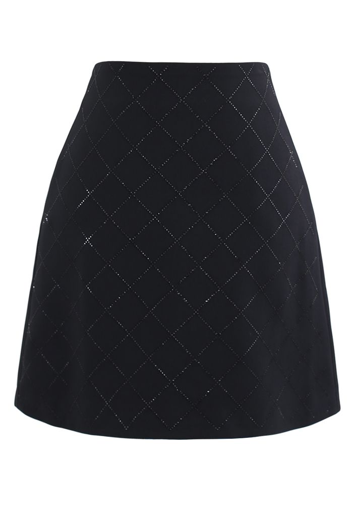 Flickering Diamond Shape Bud Skirt in Black - Retro, Indie and Unique ...