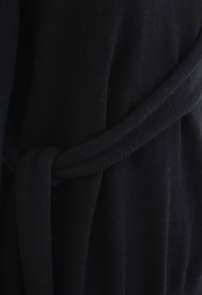One-Shoulder Knit Sweater in Black