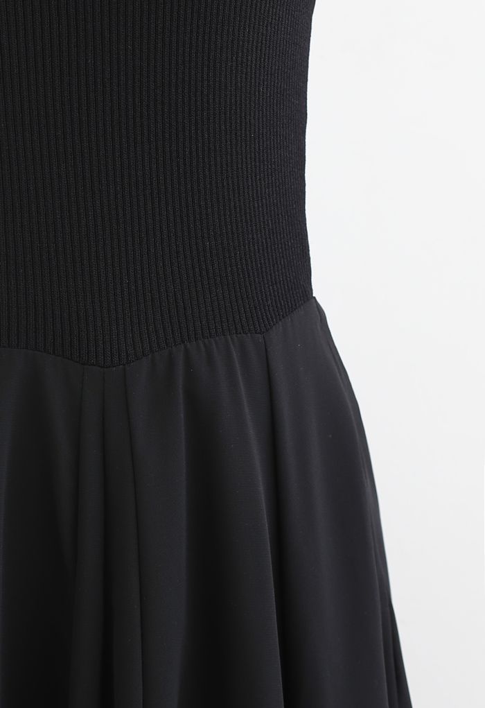 Knit Spliced Sleeveless Maxi Dress in Black - Retro, Indie and Unique ...