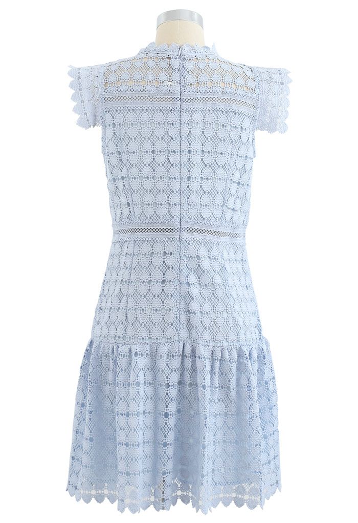 Full of Heart Crochet Sleeveless Dress in Blue - Retro, Indie and ...