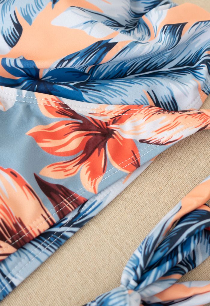 Tropical Leaves Wrapped Bikini Set - Retro, Indie and Unique Fashion