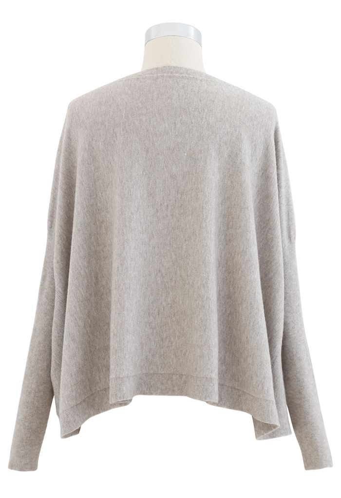 Soft Flare Hem Cape Sweater in Sand - Retro, Indie and Unique Fashion