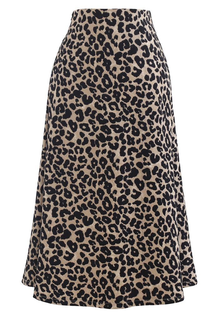 Wild Leopard Print A-Line Midi Skirt - Retro, Indie and Unique Fashion