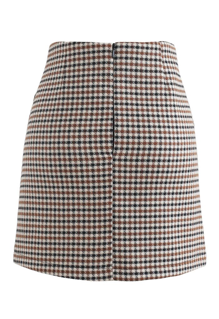 Fake Pocket Plaid Bud Skirt - Retro, Indie and Unique Fashion