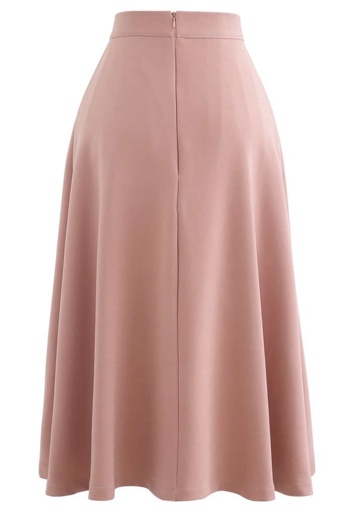 Pleated Flare Midi Skirt in Light Pink - Retro, Indie and Unique Fashion