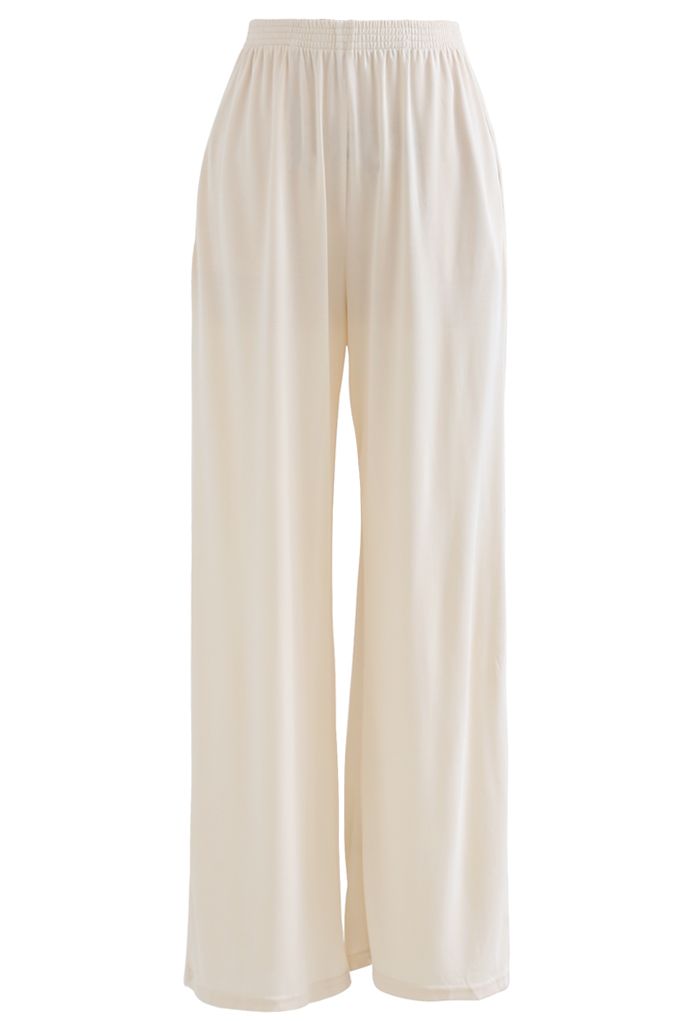Normcore Side Pockets Lounge Pants in Cream